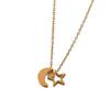 Pentagram Star Moon Necklace Stainless Steel Couple Neck Chain Valentine's Day Necklace  Girl