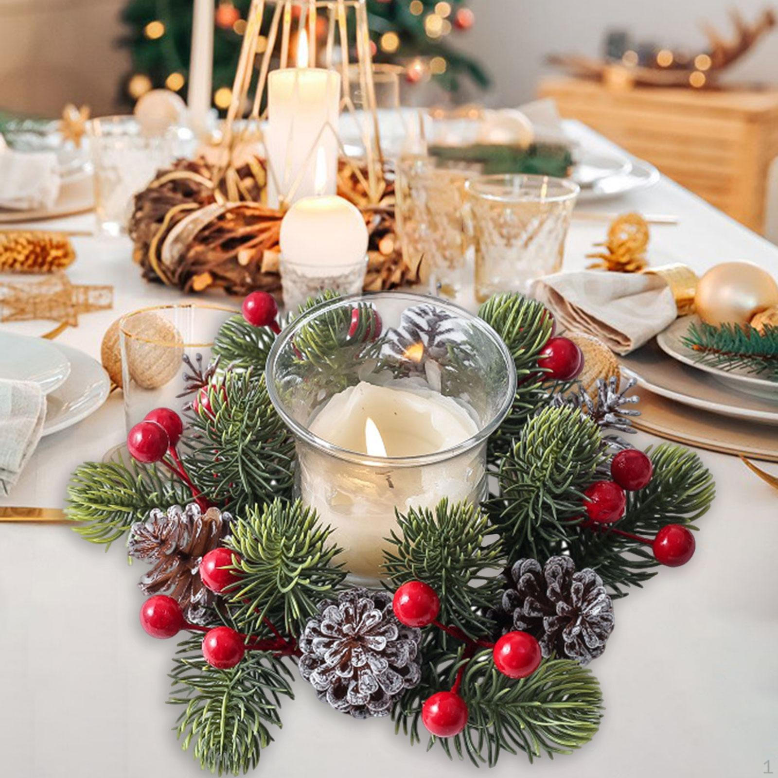 

Candle Rings Wreath Artificial Rustic for Wedding Holiday Bedroom Decoration