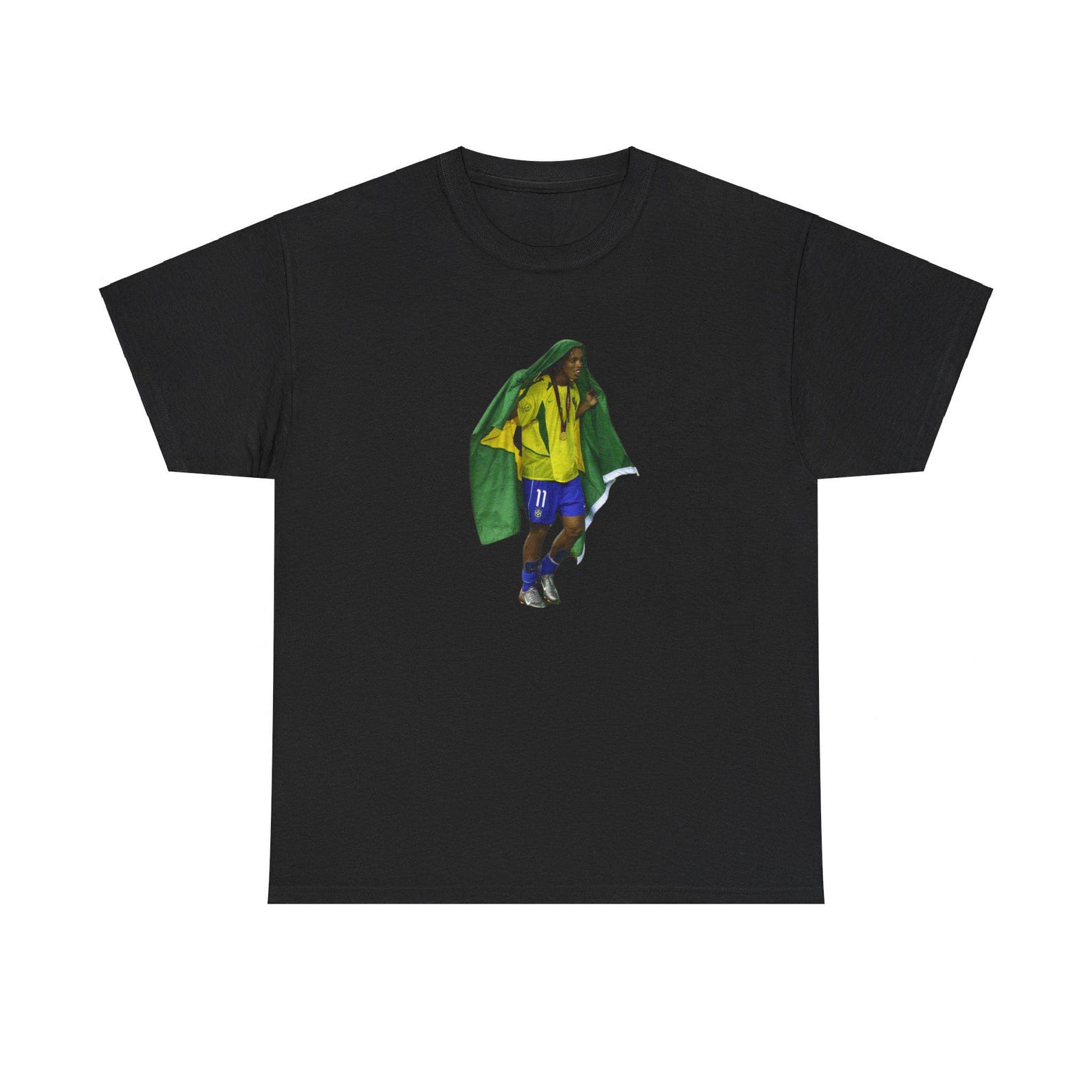 Ronaldinho Brazil Football Tee: Retro World Cup Graphic T-Shirt 4XL