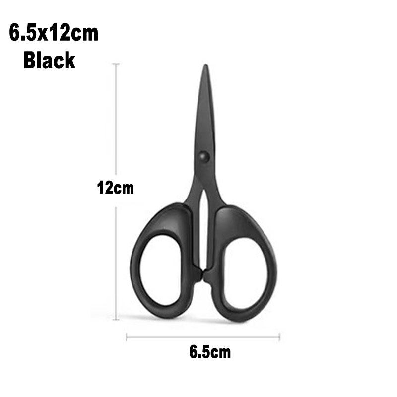 12cm 14cm 16cm 19cm Pure Black Stainless Steel Scissors DIY Paper Craft Art Cutting Tool Office School Stationery Cutter Shears
