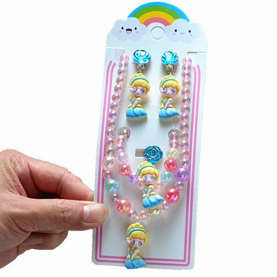 Frozen Princess Kids' Necklace & Bracelet Gift Set for Christmas or Birthday