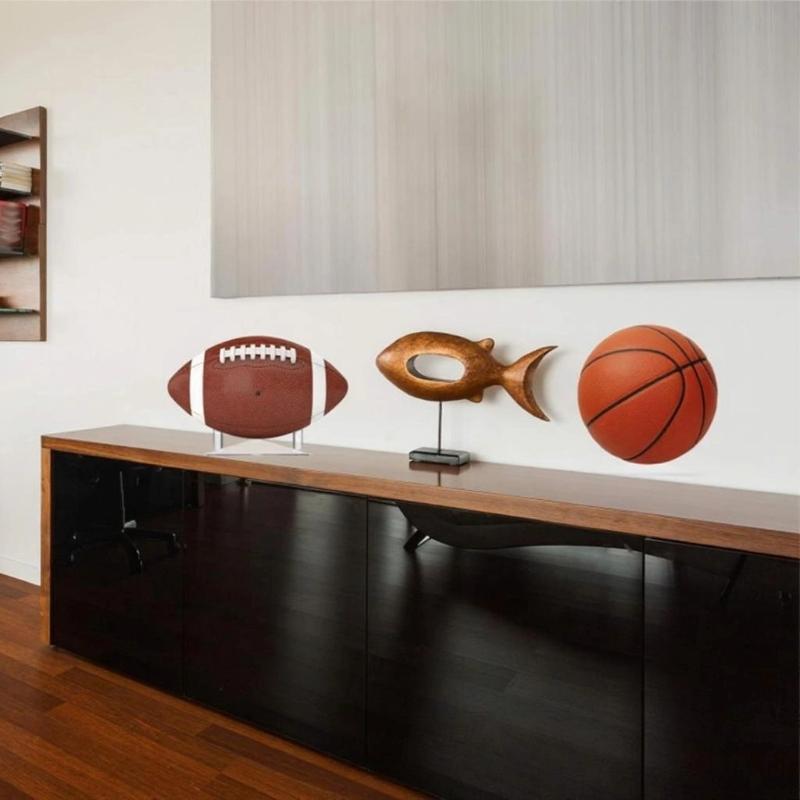 Triangular Acrylic Display Ball Stand Thickened Soccer Volleyball Holder Ball Storage Rack for Basketball Display