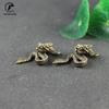Retro Brass Zodiac Dragon Car Keychain Pendant Copper Dragon Head Home Decorations Solid Desk Mininature Ornament Car Key Chains