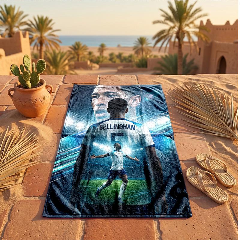 Asciugamano da Spiaggia in Microfibra con Stampa di Jude Bellingham Asciugatura Rapida Assorbente Grande Asciugamano per Spiaggia Nuoto Viaggio
