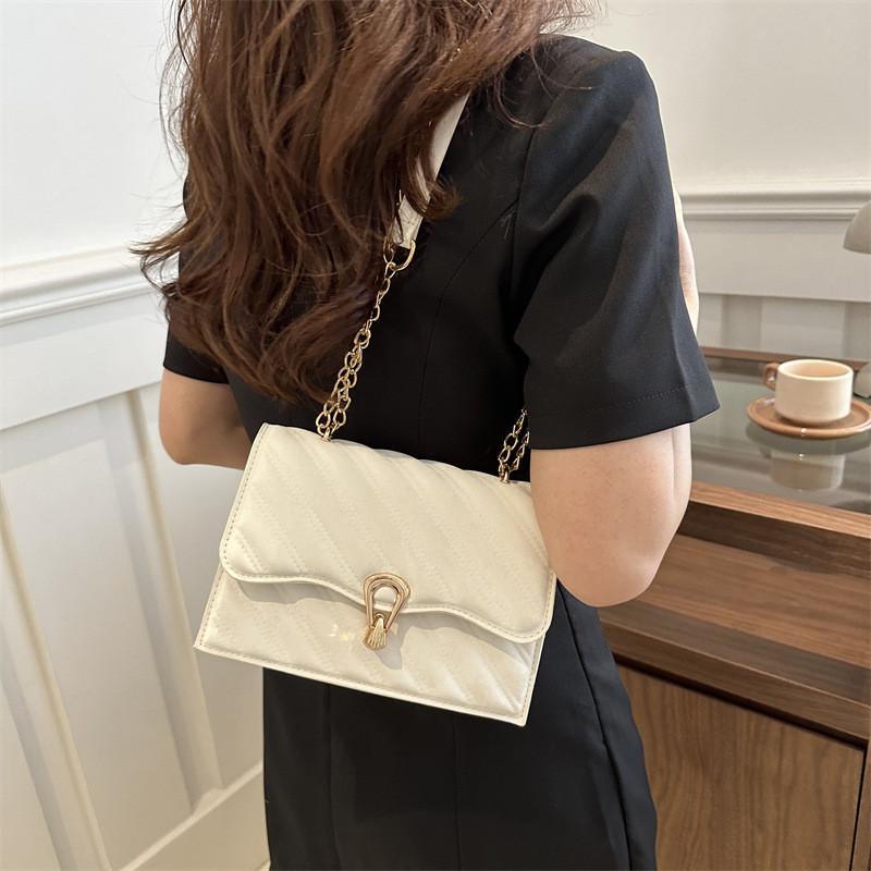 Stylish Fashionable Women's Casual Shoulder Bag Trendy Small Square Crossbody Bag In Black Khaki Gray Blue And White Colors