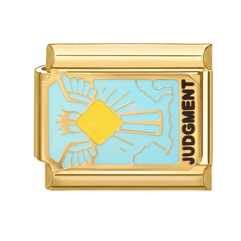 Vintage Tarot Card Heart Moon Star Sun Golden Charm Links Fit 9MM Stainless Steel Bracelet Women Men Jewelry Making DIY Beads