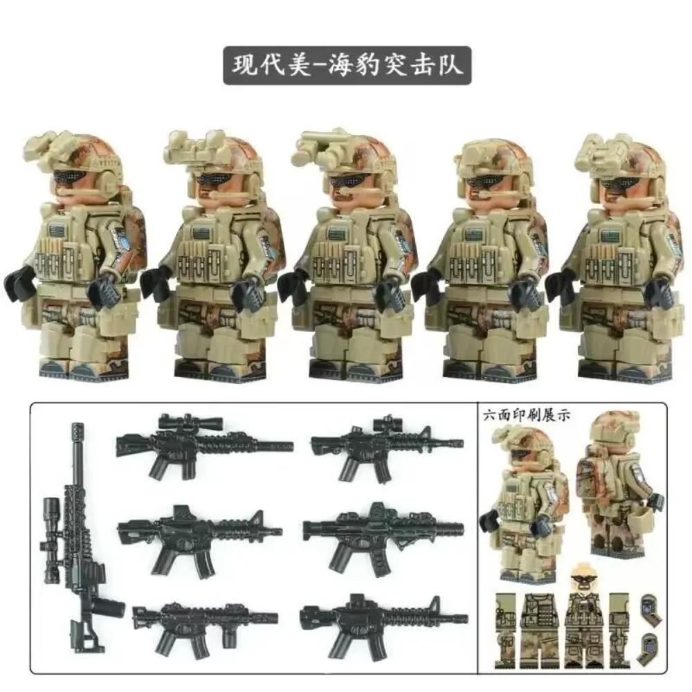 High military US special forces soldiers green beret army weapons miniature building block puzzle birthday gift world war ii