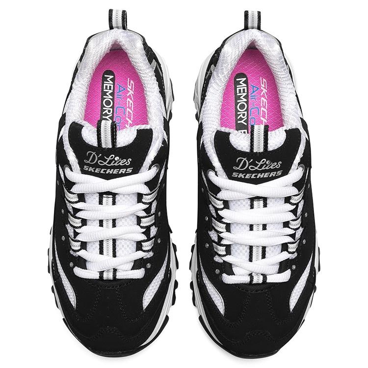 (GS) Skechers D'Lites 'Black White' Kids' 80587L-BKW