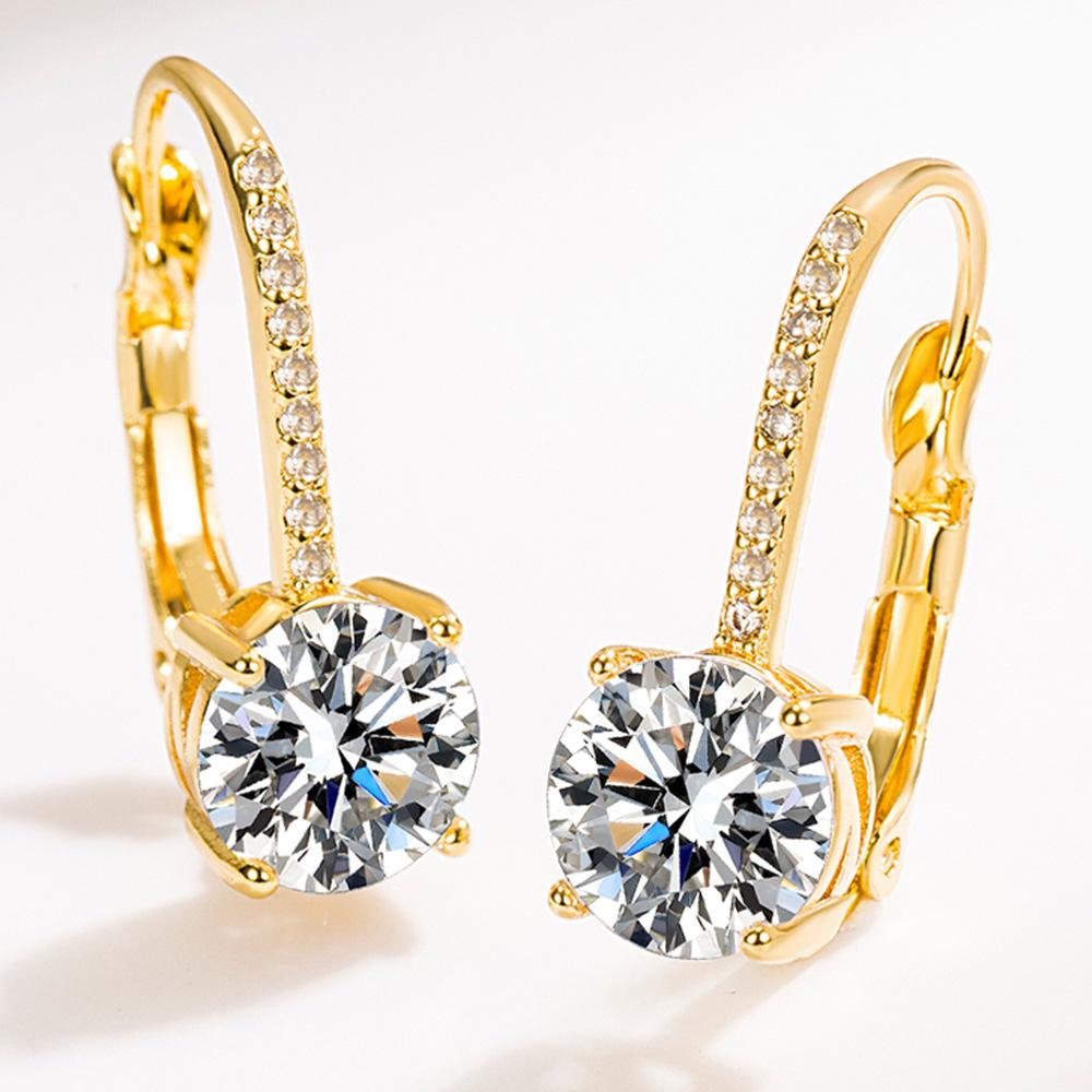 New Earrings, High-end and Elegant, Zircon-encrusted Earrings, Simple Geometric Design, Personalized Earrings, Light Luxury
