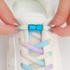 1 Pair No Tie Shoe Laces Round Metal Capsule Lock Elastic Shoelaces For Sneakers Easy To Put On And Off Lazy Shoes Lace Unisex