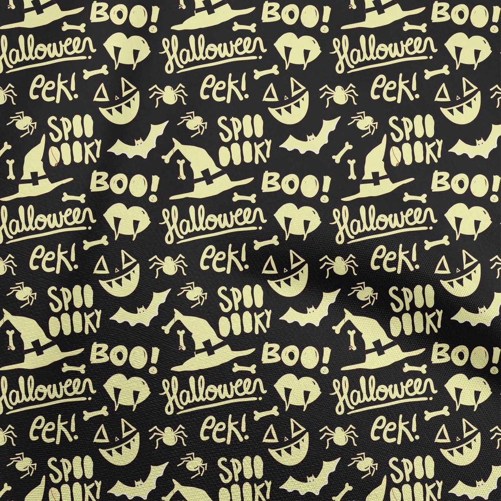 oneOone Cotton Flex Blue Fabric Halloween Craft Projects Decor Fabric Printed By The Yard 40 Inch