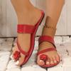 2026 Mode Damenschuhe Zehentrenner Damen Hausschuhe Sommer Übergröße Strandpantoffeln Damen Blumen Weiche Sohle Flache Sandalen Damen