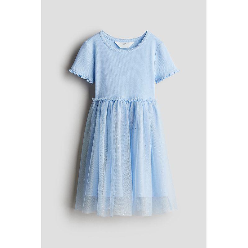 

HM Children s Clothing Girl Skirt 2025 Autumn New Arrival Fashionable Short Sleeve Sweet Thin Fabric Dress Swing Princess Dress 1281499