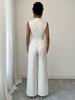 Elegant and Slim Waist Top with Flowing Wide Leg Pants Women's Spring Summer Set