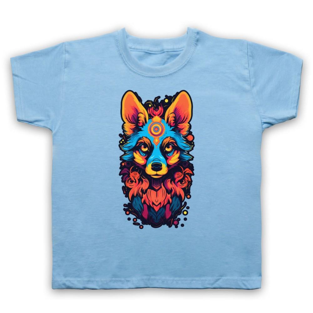 

Fox Cosmic New Age Wildlife Style Retro Hippy Art Kids Childs T-Shirt 4XL