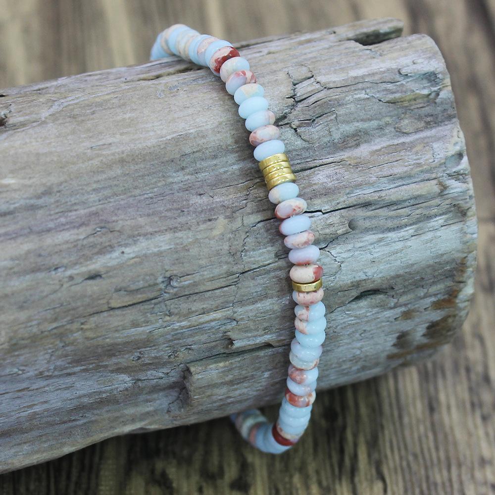 Bracelet à Perles de Pierre pour Femmes Bracelet de Plage Bohème à Perles Bijoux pour Cadeau de Fête d'Anniversaire pour Elle