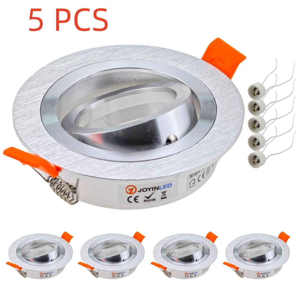5 Pcs LED Downlight Frame with GU10 Lamp Base Ceiling Lights Recessed Lamp Spot Light for Living Room Indoor Light