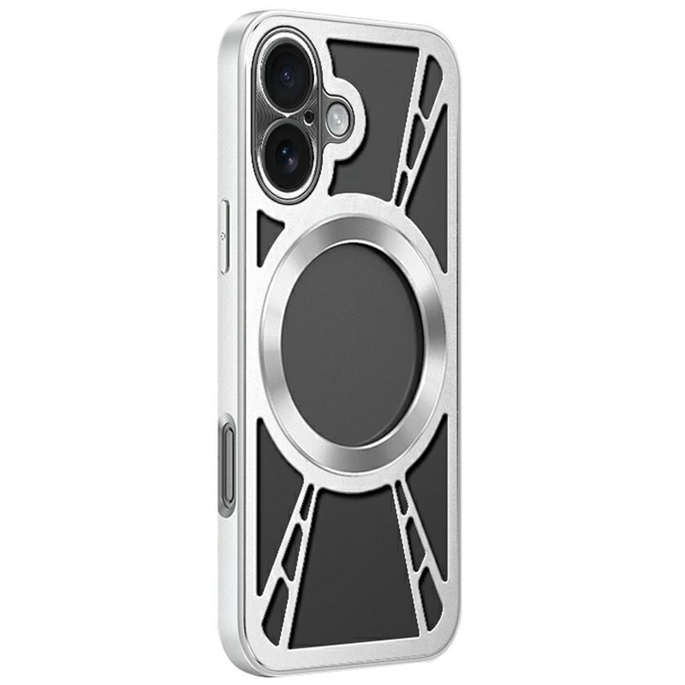 For iPhone 16 Magnetic Case Hollow Heat Dissipation PC+Silicone Phone Cover