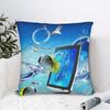 Frutiger Aero Aesthetic Square Pillow Cases Cushion Cover Novelty Polyester Decor Throw Pillow Case Cover for Seat 45x45cm