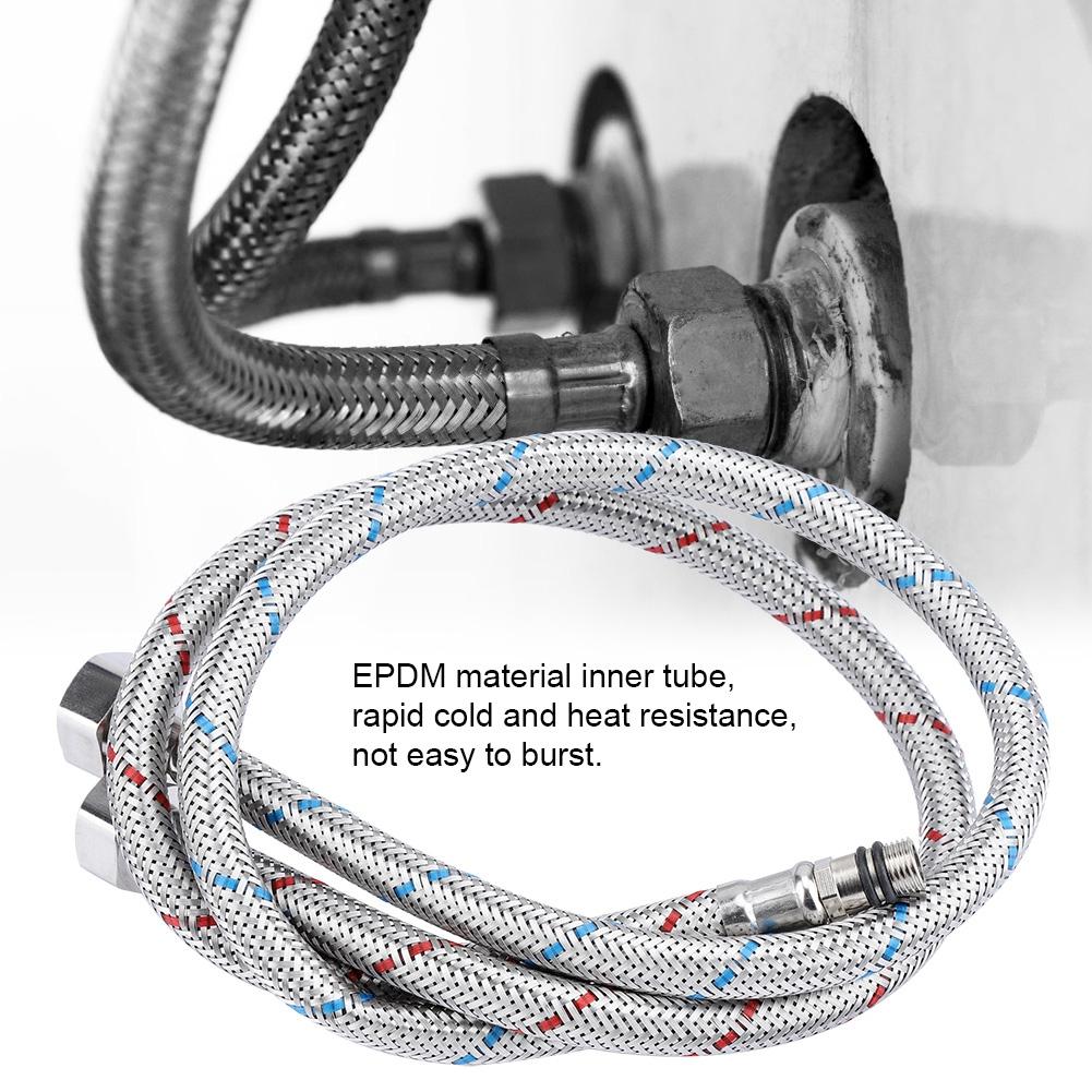 2Pcs Stainless Steel Faucet Connector Flexible Water Supply Line Hoses Hot Cold