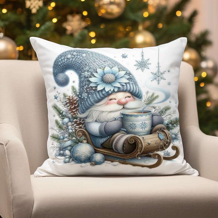 Home Decor Christmas Gnome & Penguin Pillows Suitable For Sofa Bedroom Car Pillow Cover Cushion Rectangular Back Cushion