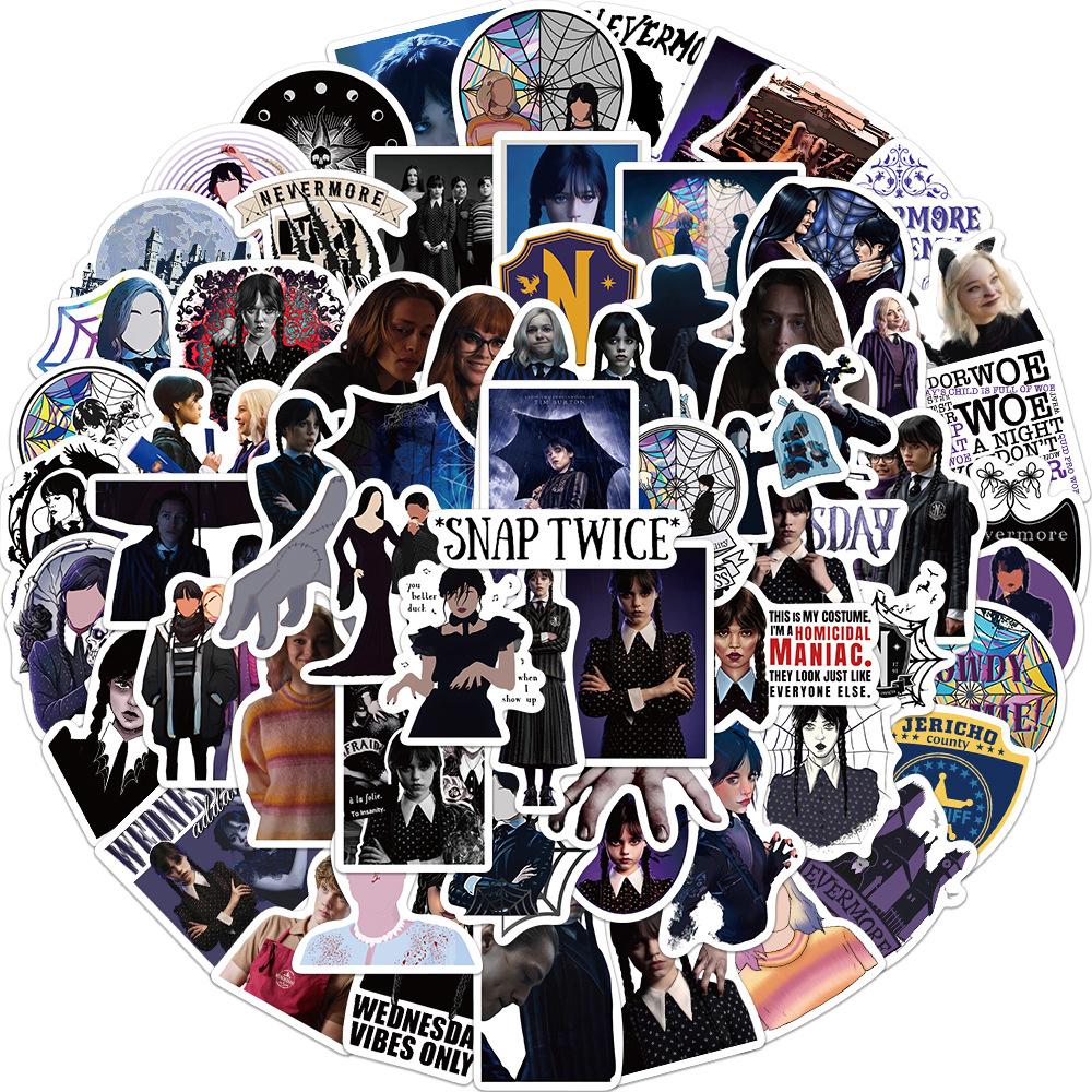 Wednesday Addams Stickers Movie Addams Family Theme Stickers for Teens Gift
