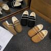 A New Style of Warm Cotton Shoes with Fleece for Women, Paired with Snow Boots