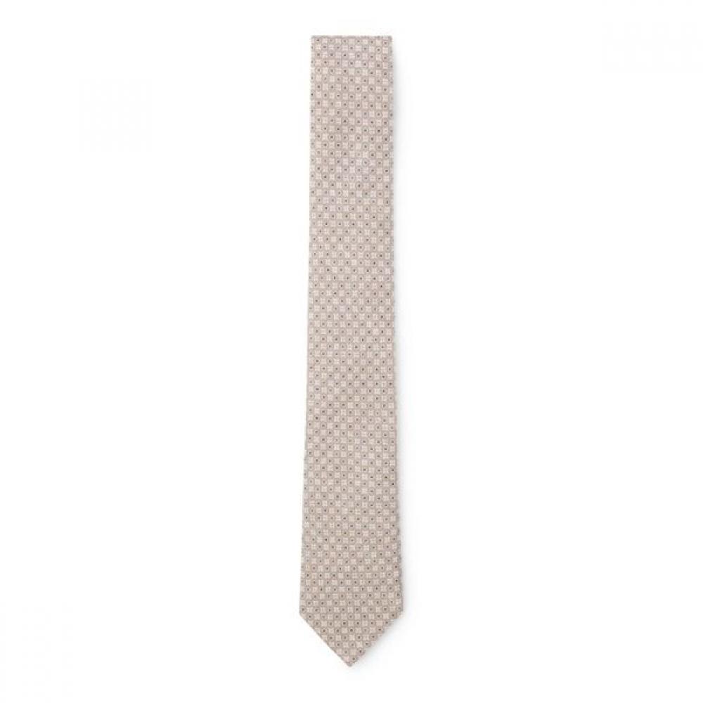 Boss Cotton Wool Pattern Tie Light Beige 50556278275 ONESI