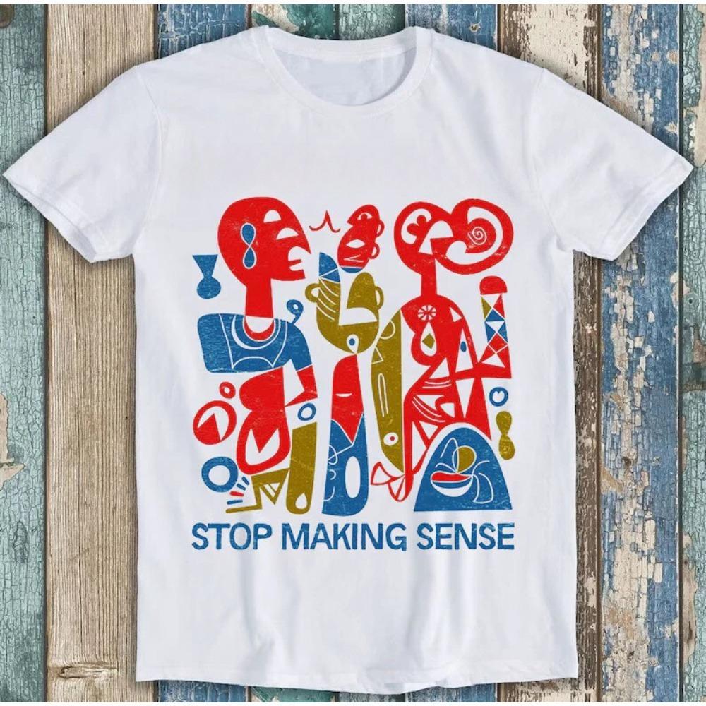 Stop Making Sense Abstract Printed Tshirt for Women and Unisex Trendy Top Comfortable Loose Short Sleeve Unisex Tshirt S