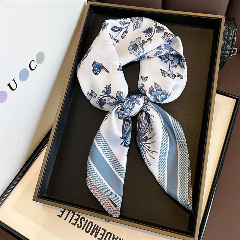 

Дизайн квадратного шарфа класса люкс, двухсторонний платок-шаль, 70 см, принт, твиловый шелк, женский хиджаб, женский фуляр, повязка на голову, бандана 70x70cm