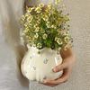 Exquisite Flowers Ceramic Jar Household Kitchen Desktop Storage Jar Decoration High End Restaurant Dining Table Vases Decoration