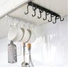 6 Hooks Kitchen Hanger Iron Under Shelf Mug Cup Cupboard Multifunction Kitchen Organiser Hanging Rack Holder