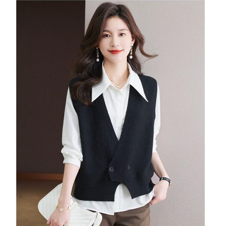 Comfortable And Loose Sleeveless Knit Vest For Women Perfect Springautumn Outerwear