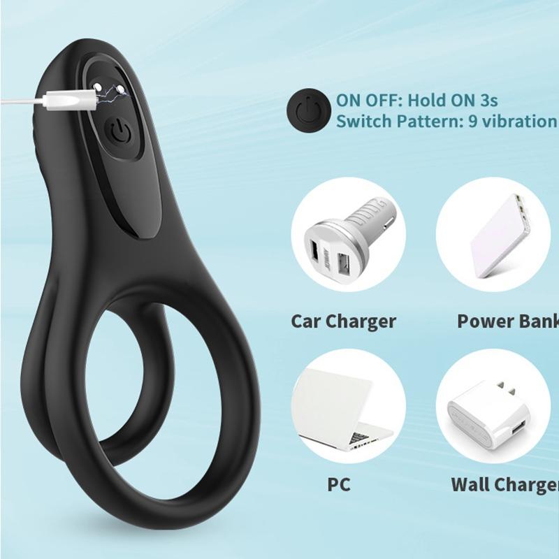 Vibrating Cock Ring for Men Clitoris Stimulation Ejaculation Delay Penis Ring Adult Supplies Sex Toy for Couples