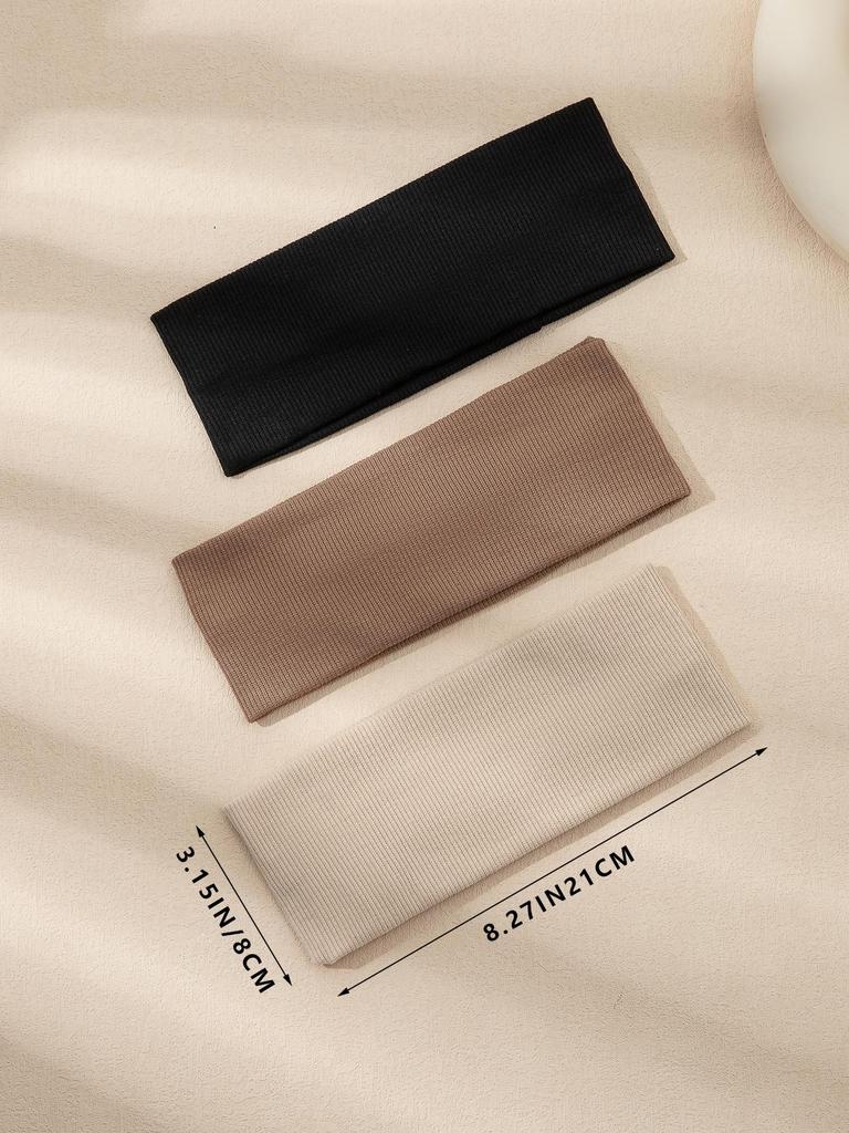 3Pcs Fashion Knitting Solid Color Headbands Non Slip Elastic Soft Fabric Hair Bands for Women Hairband Headwrap Accessories