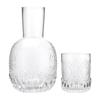 1L Water Carafe Set Vintage Bedside Water Carafe and Cup Thick Glass Versatile for Home Bedroom Use Transparent