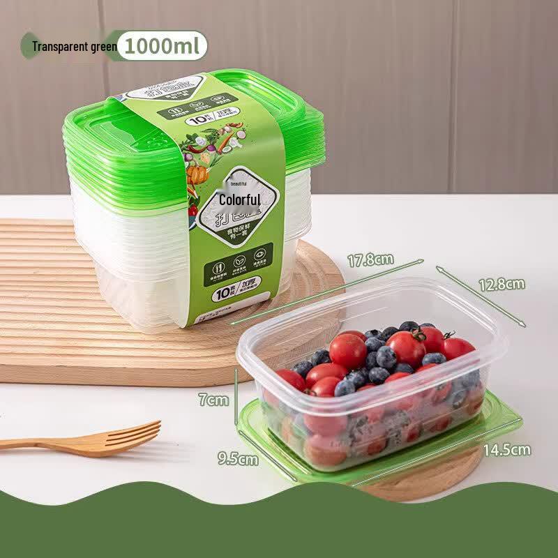 Meidi 1000ml Disposable Plastic Takeaway Boxes with Lids, 20 Pack