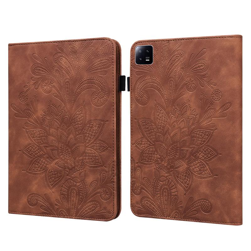 Tablet Case For Xiaomi Pad 6 Pro Case 11'' Vintage Flower Embossed Wallet Cover Funda For Xiaomi Mi Pad 6 /Mi Pad 6 Pro 2023 Case Coque