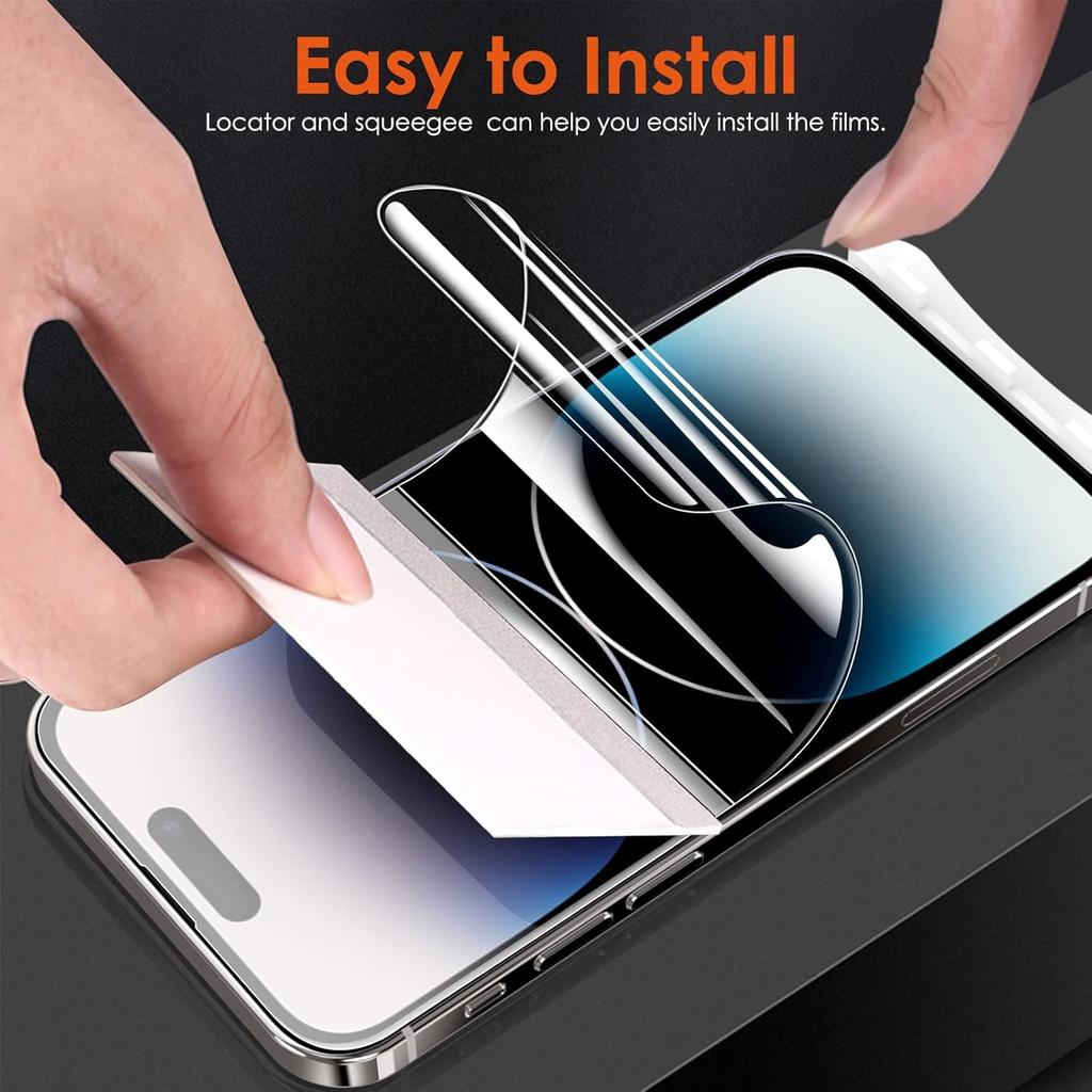 [2+2] for iPhone 15 Pro Max Privacy Screen Protector (NOT Glass) with Tempered Glass Camera Lens Protector, Anti-Spy Non-breakable Soft TPU Hydrogel