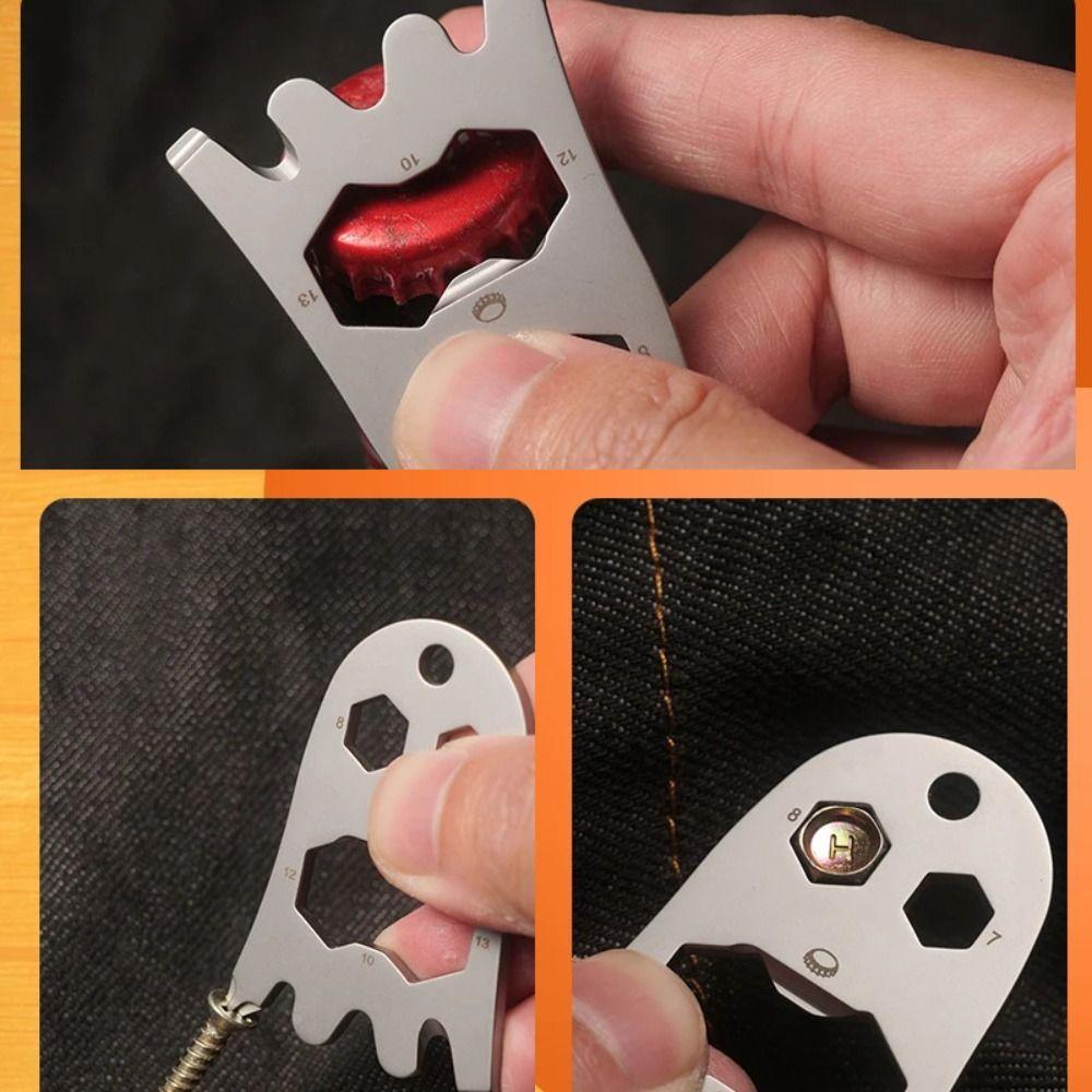 Stainless Steel Card Bottle Opener Halloween Ghost Mountaineering Buckle For Camping and Hiking