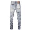 Mens Light Wash Distressed Denim Jeans With Patch Detail Slim Fit Stretch Trousers Daily Wear