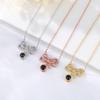 Custom Fashion Bling Projected Photo Pendant Bow Necklace 100 Language I love U for Women  Gifts