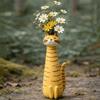 Süße Katze Blumenvase Langhalsige Kreative Cartoon-Katzenvase Handgefertigte Vase Ornamente Wohnzimmer