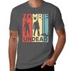 Maglietta Vintage Retro Zombie Non Morti Comoda Base Girocollo