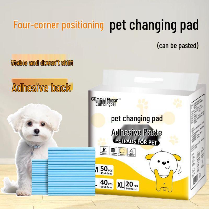 Thickened Adhesive Pet Training Pads - Disposable, Absorbent Dog Diapers with Corner Back Stickers.