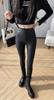 Syvent PU Leather Skinny Stretch Faux Leather and Faux Leather Women's Pants, Fleece-Lined, Leggings, Waterproof, Slimming,