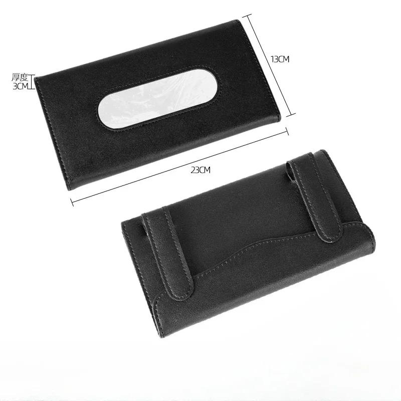 PU Leather Auto Sun Visor Tissue Holder - 1PC Hanging Car Tissue Box for Truck Stylish Interior Storage & Decoration Accessories