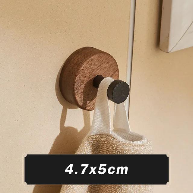 New Simple Solid Wood Hook Walnut Hanging Hanger Bathroom Wall Hook Bedroom Coat Storage Rack Home Towel Key Decoration Hook