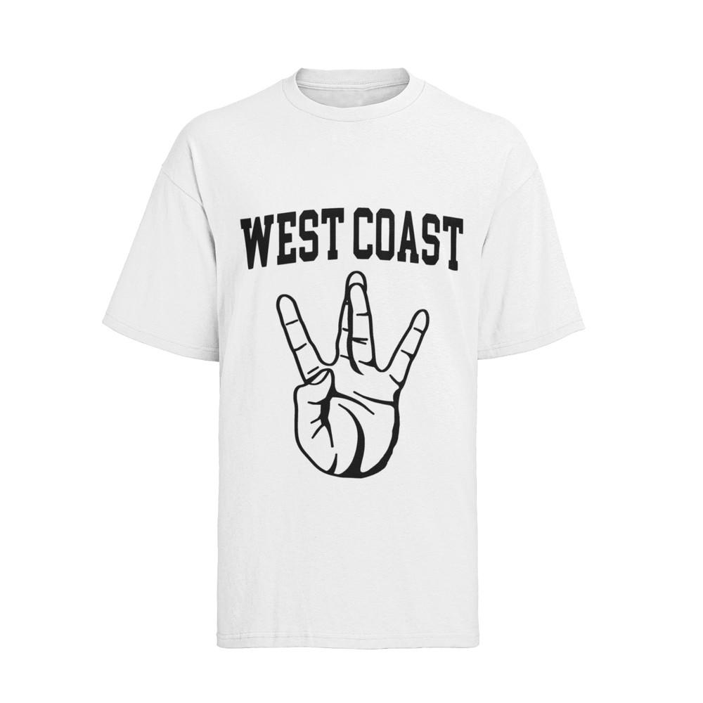 West Cost Gang Handzeichen California 2pac Hip Hop Musik T- Shirt Herren