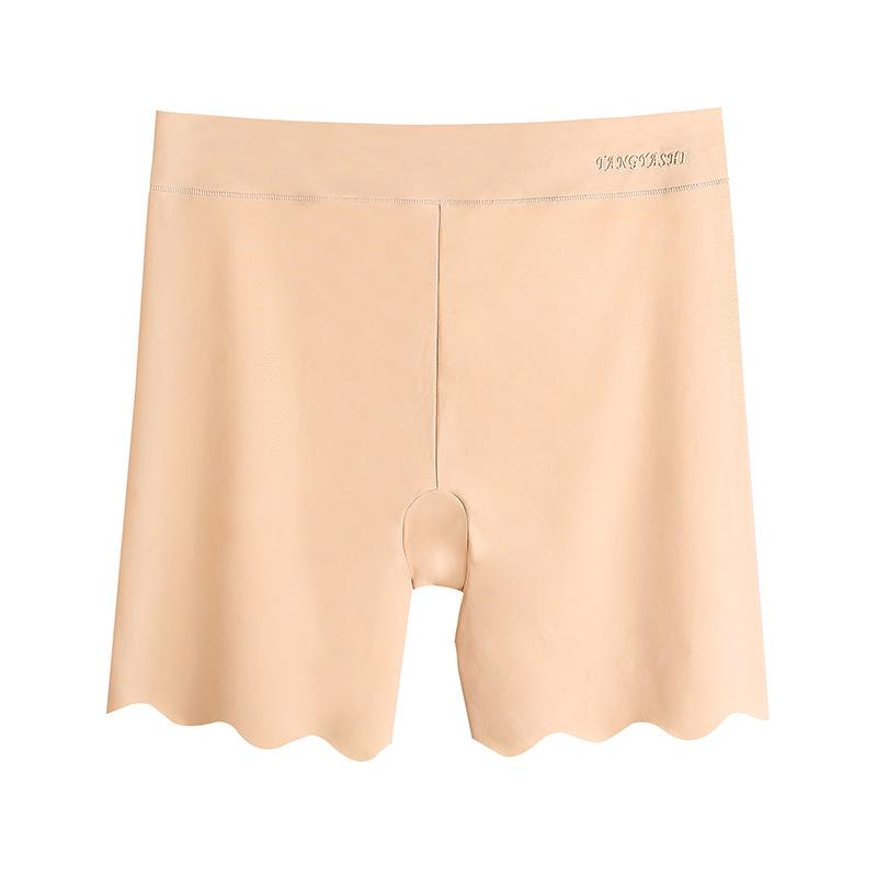 Women's High-Waist Ice Silk Seamless Safety Panties - Summer Style, Plus Size, Anti-Exposure 